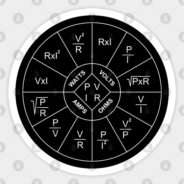 Ohm's Law Chart Sticker by JAC3D